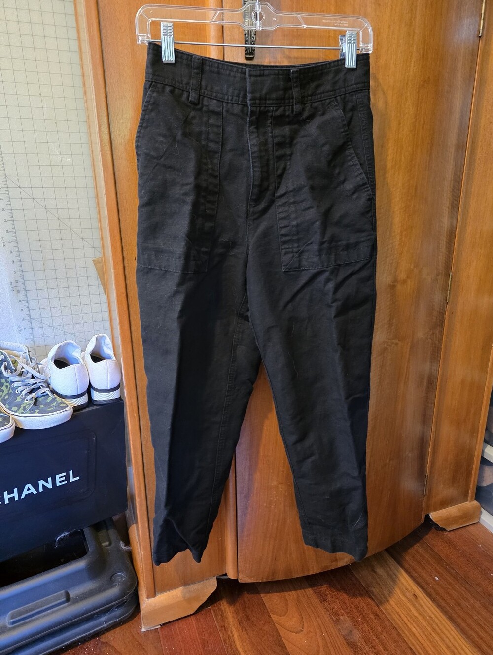 Banana Republic Black Linen Cotton Blend Pant